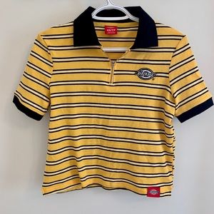 Yellow striped crop top